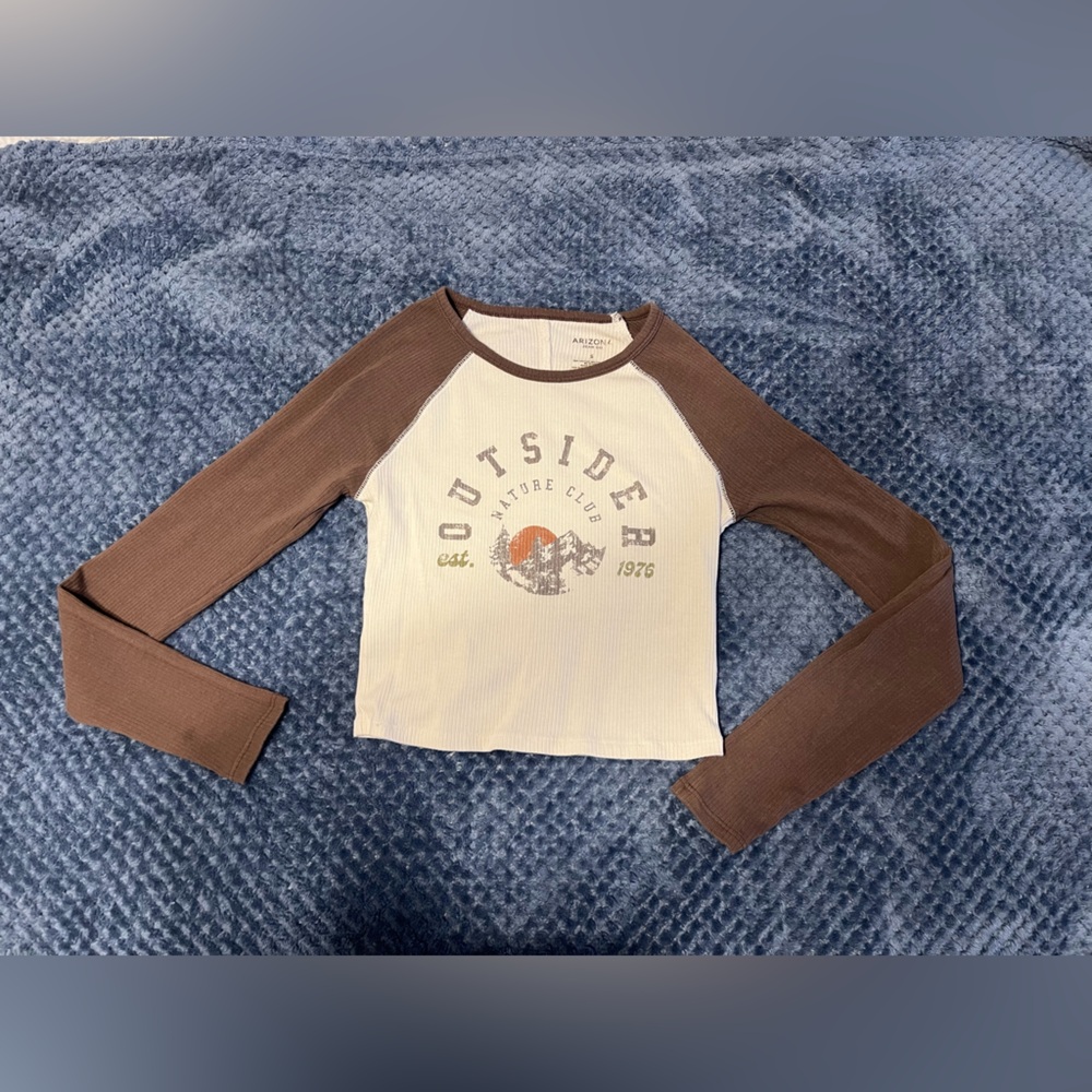 Arizona Jean Company Brown and Cream Crop Top